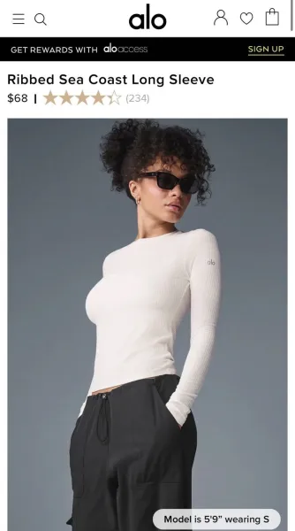 Alo Yoga Ribbed Long Sleeve Base Layer Gray - 7