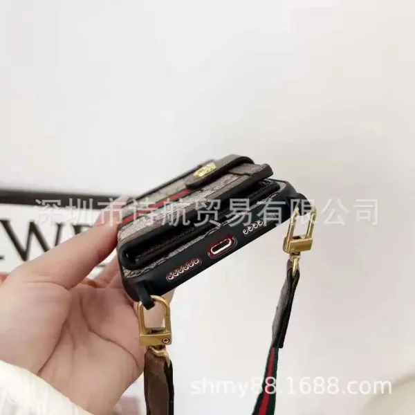 Gucci GG Marmont Phone Case with Card Holder and Strap Beige/Brown - 6