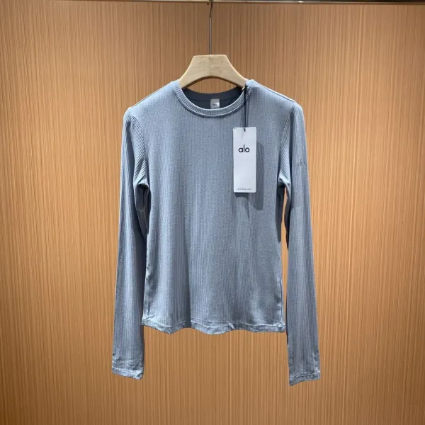 Alo Yoga Ribbed Long Sleeve Base Layer Gray - 31