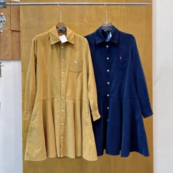 Ralph Lauren Polo Corduroy Shirt Dress Navy - 5