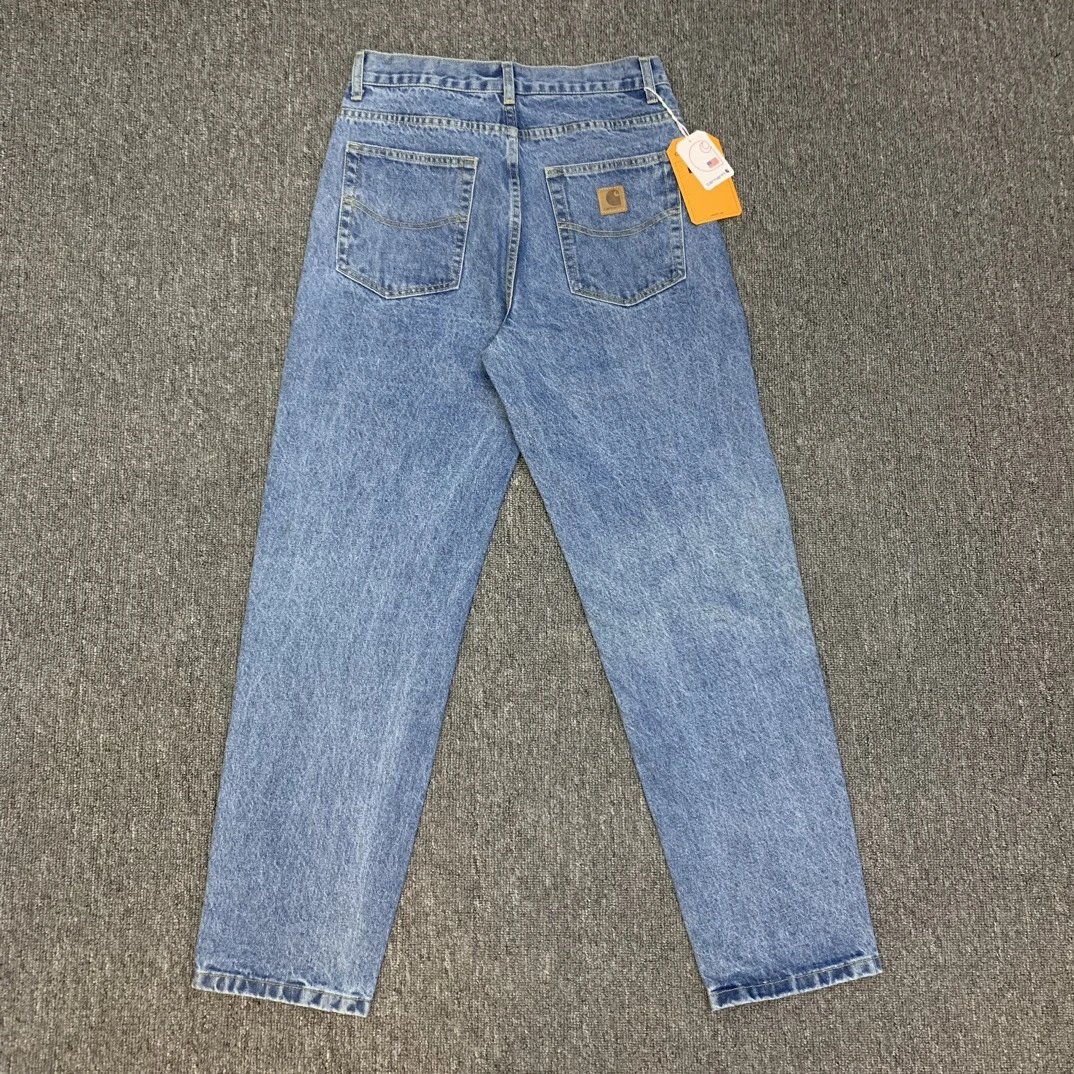 Carhartt Jeans Loose straight-leg carpenter with utility pockets — 605 leather tag