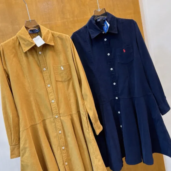 Ralph Lauren Polo Corduroy Shirt Dress Navy - 7