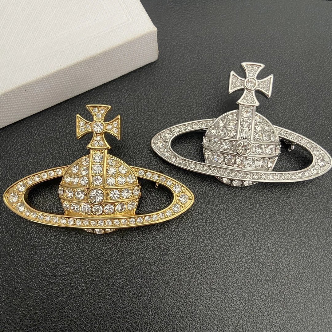 Vivienne Westwood Orb Brooch Silver - 4