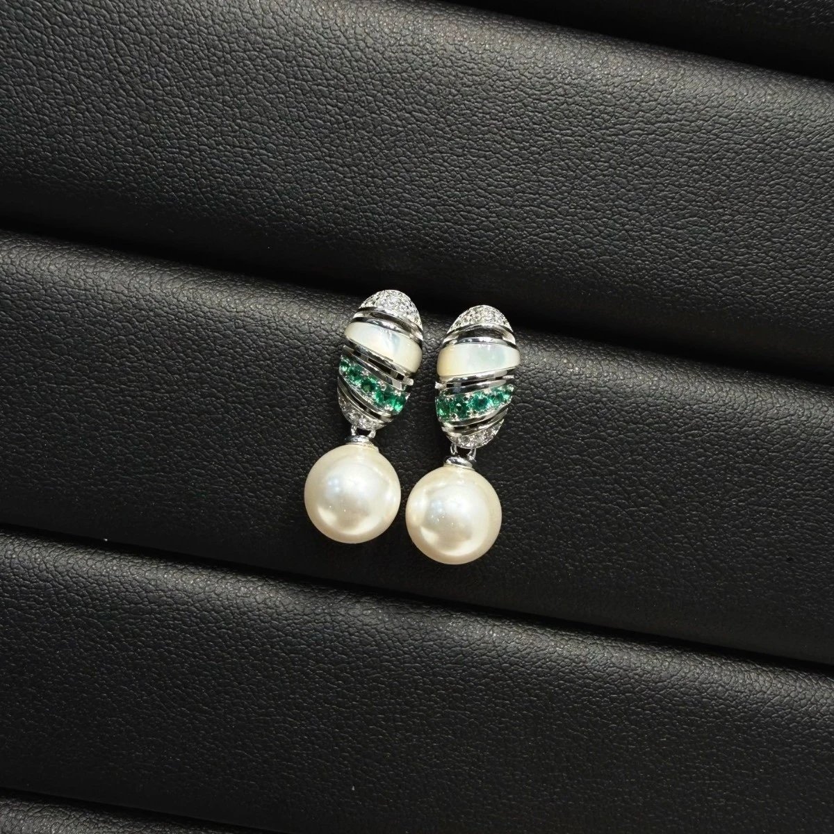 Vintage Pearl Drop Earrings with Zirconia