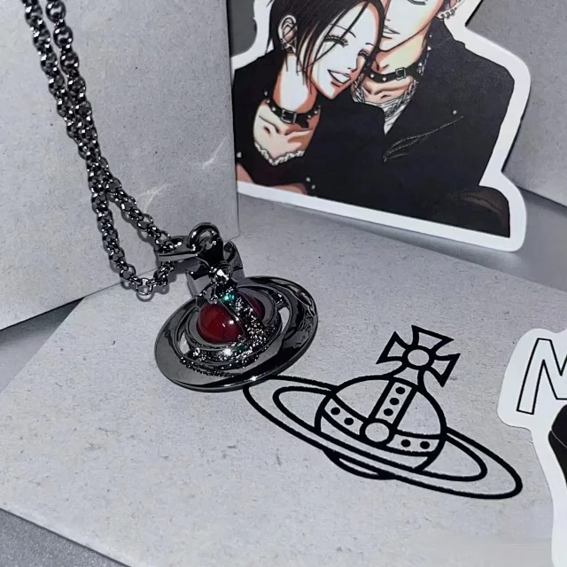Unbranded Jewelry Saturn Orb Pendant Necklace with Cross Detail product detail image 8