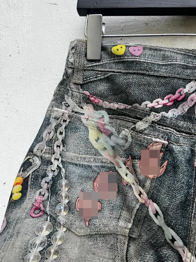 Unbranded Jeans Wide-Leg Chain Graphic product detail image 18