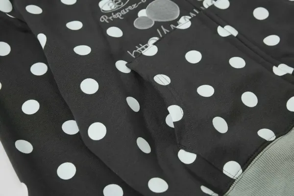 Saint Tears Polka Dot Cropped Zip-Up Hoodie Black - 24