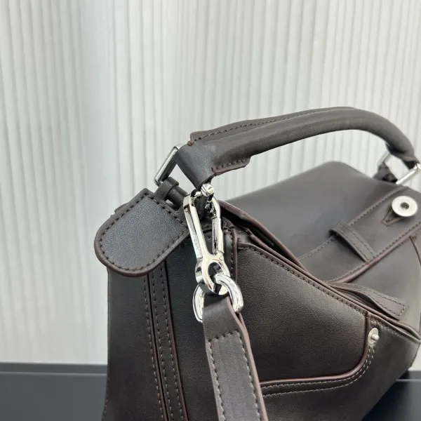 Loewe Puzzle Small Black Leather Handbag - 14