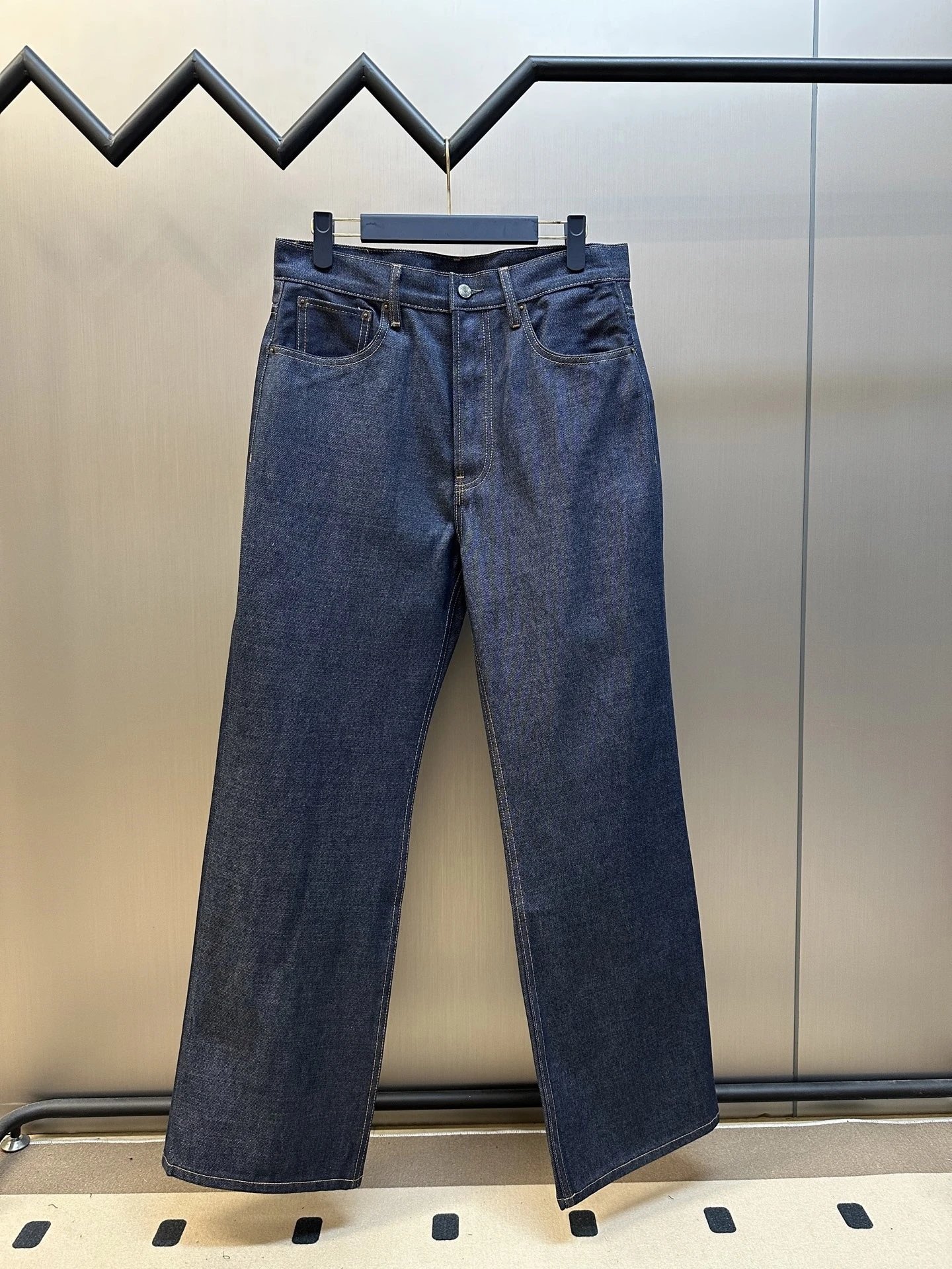 Design Raw Denim Wide-Leg Jeans Navy - 6