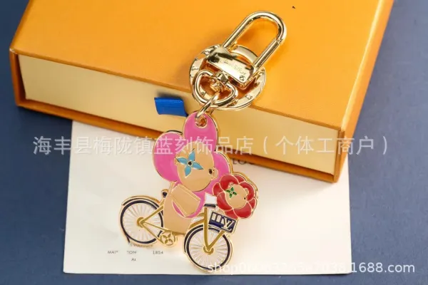 Louis Vuitton Tennis Player Charm Pink Enamel Keychain - 6