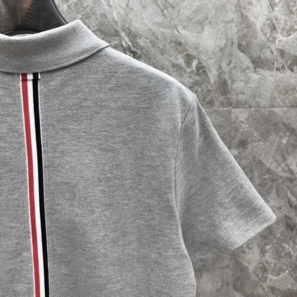 Thom Browne Classic Four-Bar Stripe Gray Polo - 25