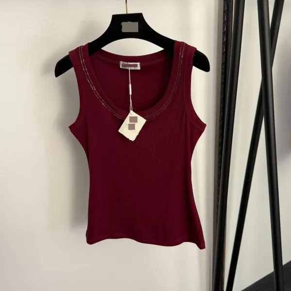 Saint Tears Ribbed Tank Top Burgundy Vest-Top - 4