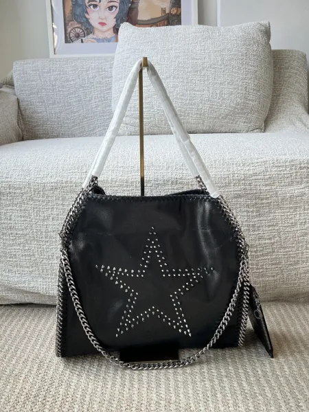 Stella McCartney Falabella Star Studded Black Chain Shoulder Bag - 5