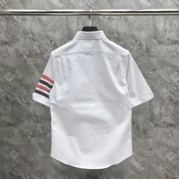 Thom Browne Short-Sleeve Oxford Shirt Light Blue - 16