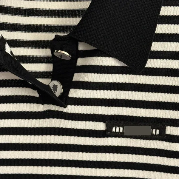 Miu Miu Striped Knit Polo Yellow and White - 11