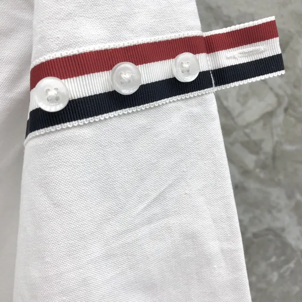 Thom Browne Classic Four-Bar Stripe White Shirt - 9