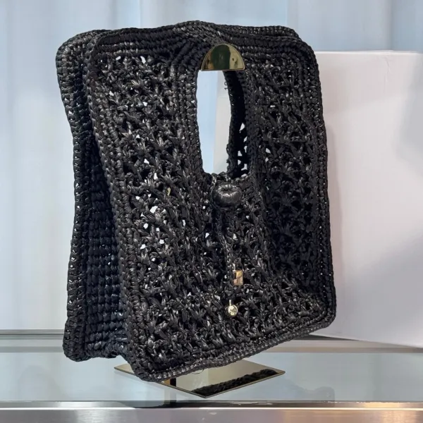 Bottega Veneta Cassette Crochet Black Handbag - 5