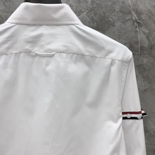 Thom Browne Classic White Shirt with 4-Bar Stripe Sleeve Detail - 13