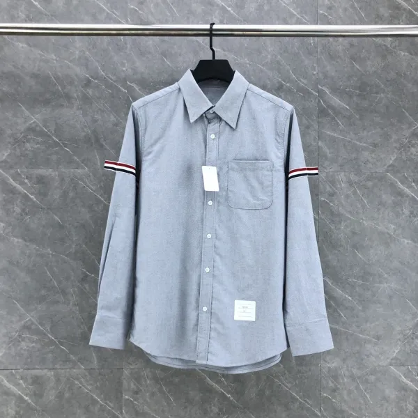 Thom Browne Classic Four-Bar Stripe Shirt Gray - 21