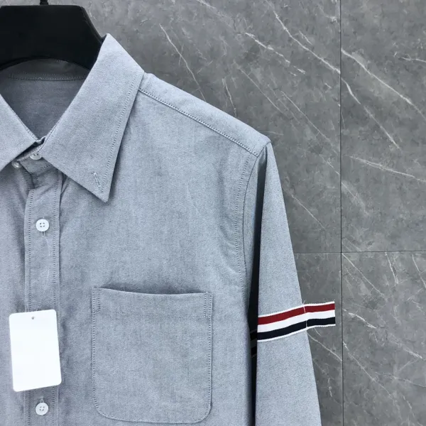 Thom Browne Classic Four-Bar Stripe Shirt Gray - 25