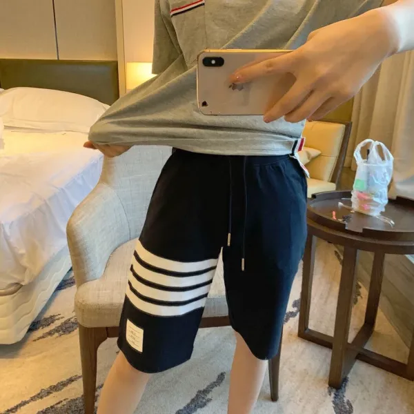 Thom Browne Four-Bar Stripe Black Sweatshorts - 9