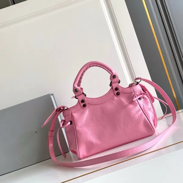 Balenciaga Mini City Bag Black Croc-Embossed Leather Handbag - 5