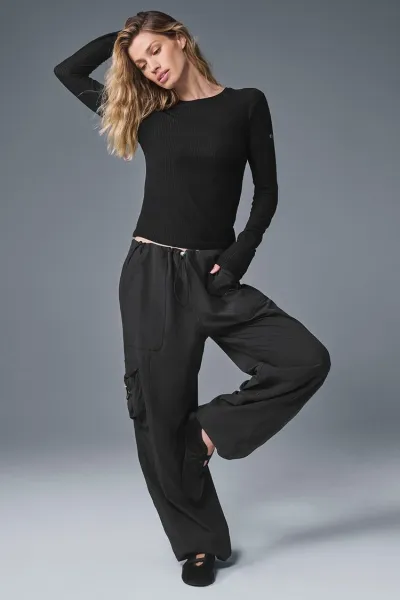 Alo Yoga Ribbed Long Sleeve Base Layer Gray - 11