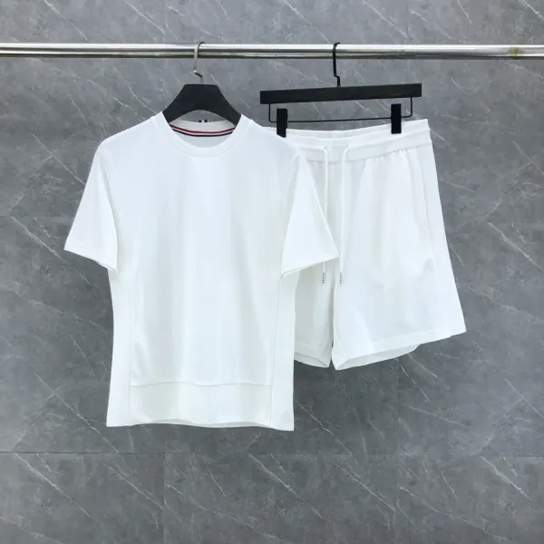 Thom Browne Classic Four-Bar Stripe White T-Shirt - 3