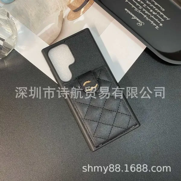 YSL Saint Laurent Monogram Quilted Phone Case Black Phone-Case - 3