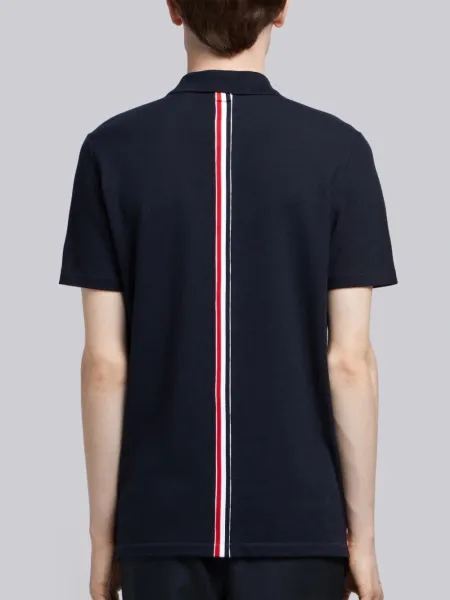 Thom Browne Classic Four-Bar Stripe Gray Polo - 5