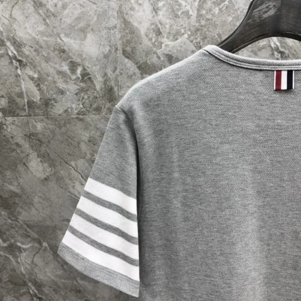 Thom Browne 4-Bar Stripe Ribbed T-Shirt Burgundy - 23