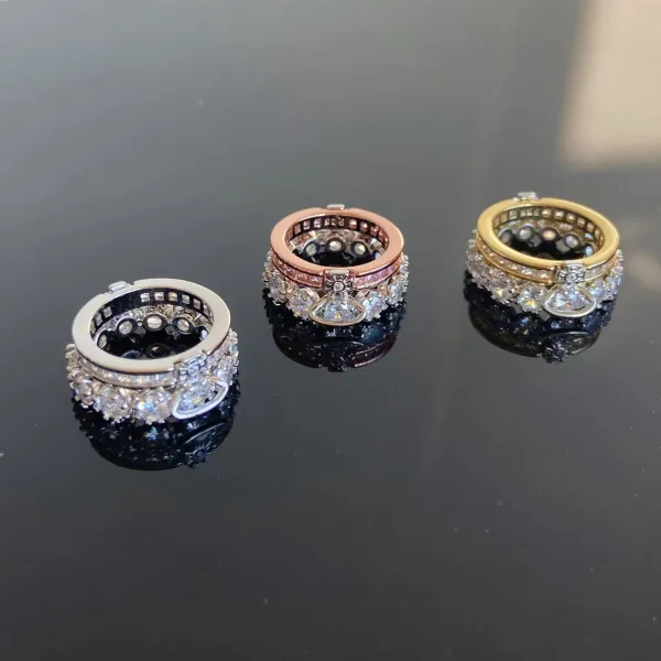 Vivienne Westwood Orb Diamond Ring Set Silver - 7