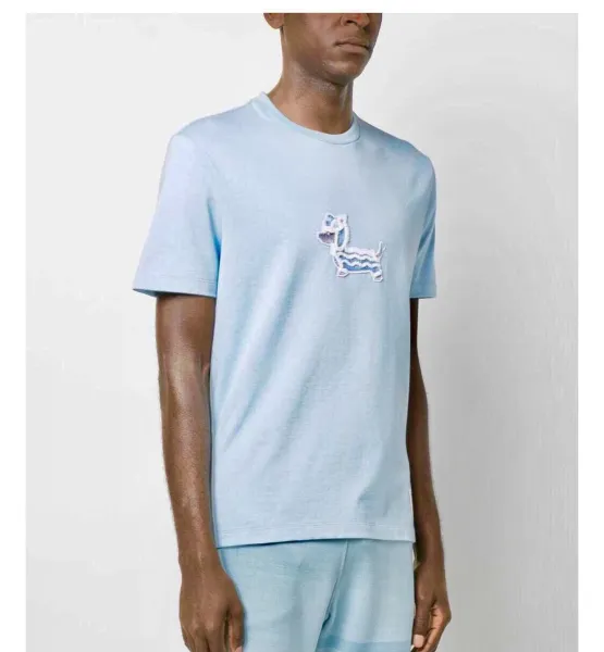 Thom Browne Pink Dog Embroidered T-Shirt - 17