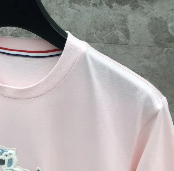 Thom Browne Pink Dog Embroidered T-Shirt - 30