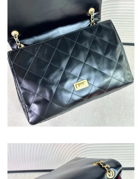 Chanel Classic Flap Bag Black Quilted Leather Shoulder Bag - 14