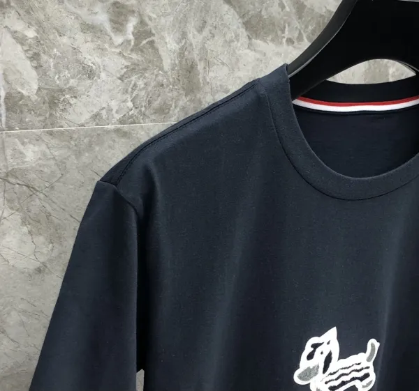Thom Browne Pink Dog Embroidered T-Shirt - 44
