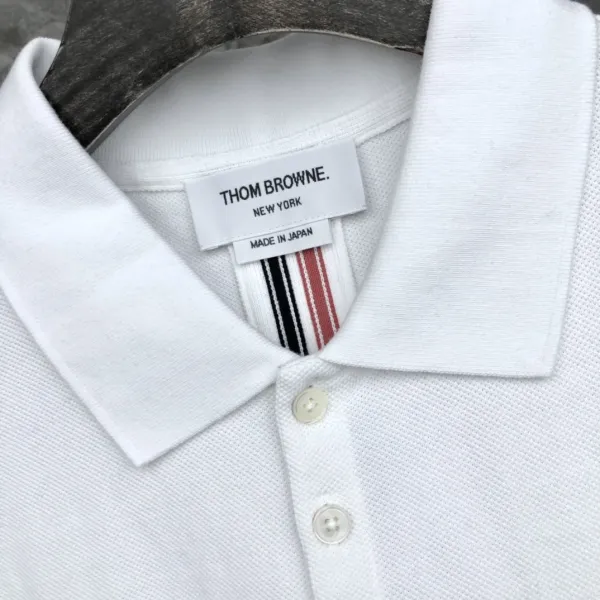 Thom Browne Classic Four-Bar Stripe Gray Polo - 19