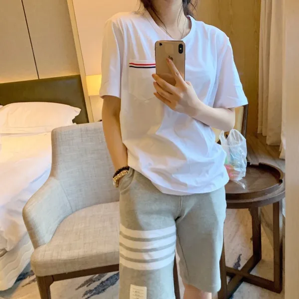 Thom Browne Four-Bar Stripe Black Sweatshorts - 4
