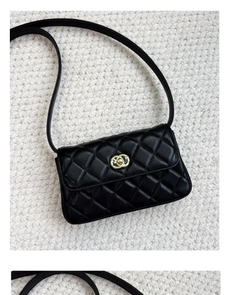 Saint Tears Quilted Two-Tone Crossbody Bag Black Beige - 19
