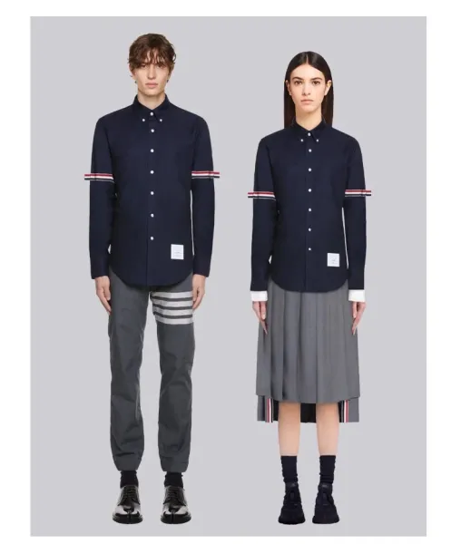 Thom Browne Classic Four-Bar Stripe Shirt Gray - 11