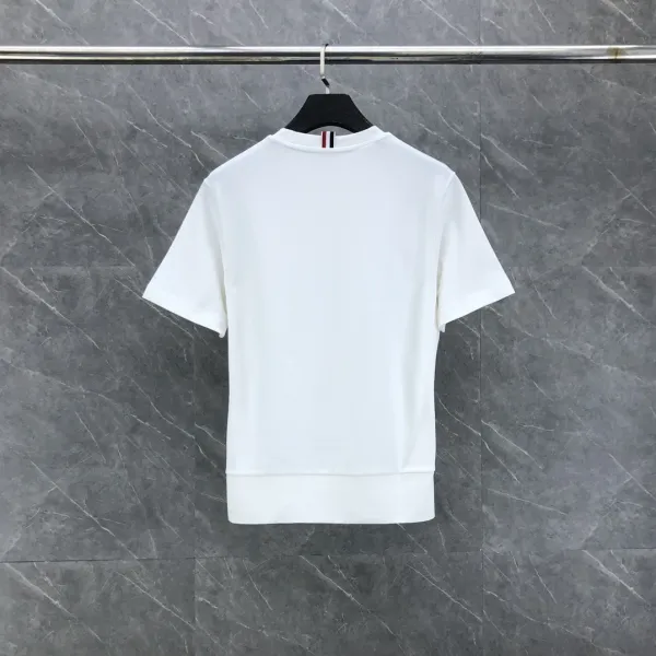 Thom Browne Classic Four-Bar Stripe White T-Shirt - 7