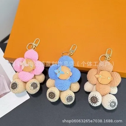 Handcrafted Crochet Bear Keychain Beige and White Accessories - 2