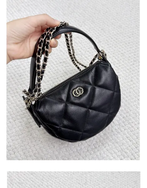 Chanel 22 Mini Quilted Half-Moon Bag Black Shoulder Bag - 20