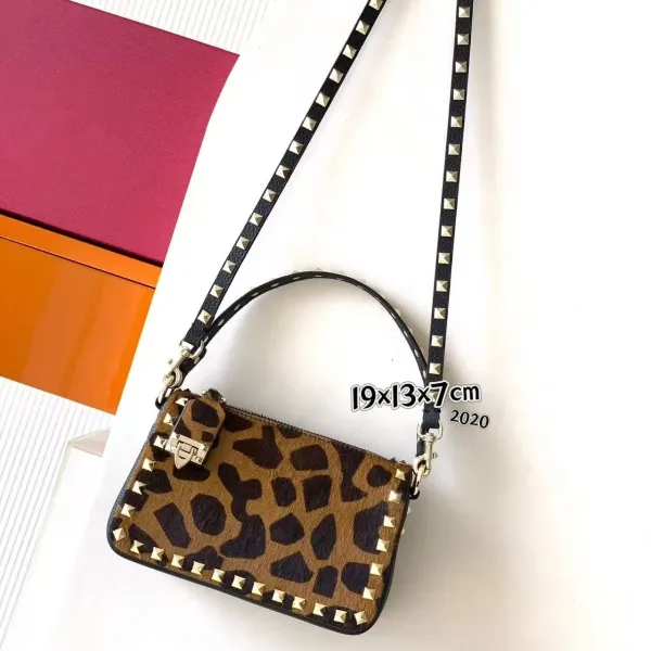 Valentino Rockstud Mini Crossbody Bag Leopard Print - 1