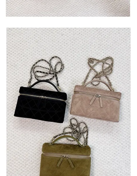 Chanel Mini Vanity Case Black Velvet Chain Bag - 12