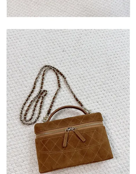 Chanel Mini Vanity Case Black Velvet Chain Bag - 14