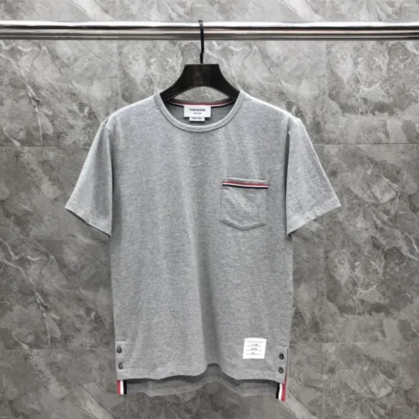Thom Browne Classic Four-Bar Stripe Pocket T-Shirt Black - 28