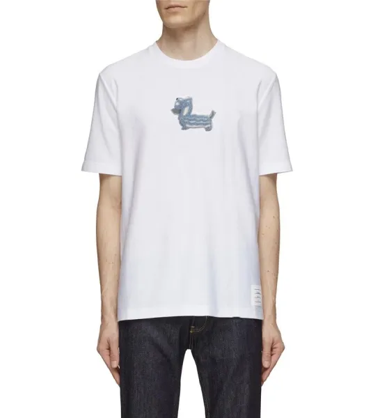 Thom Browne Pink Dog Embroidered T-Shirt - 12