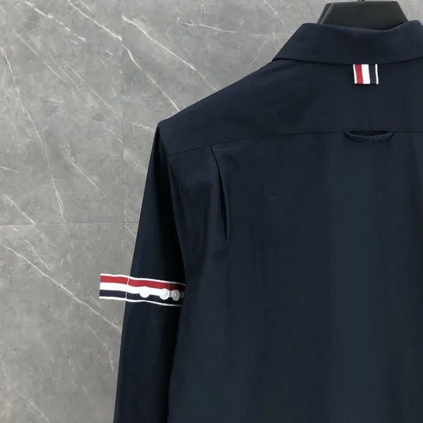 Thom Browne Classic Four-Bar Stripe Shirt Gray - 15
