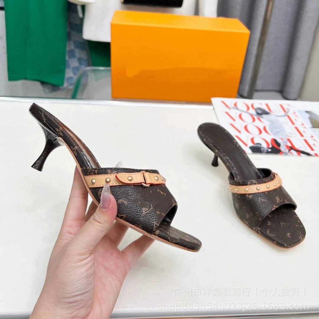 Louis Vuitton Monogram Mule Sandals Brown